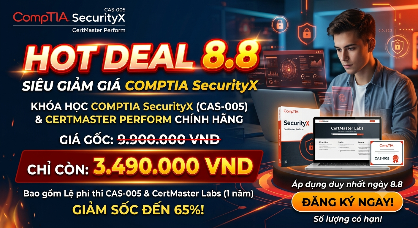 HOT DEAL 8.8 – KHÓA HỌC COMPTIA SECURITYX ONLINE CAS-005